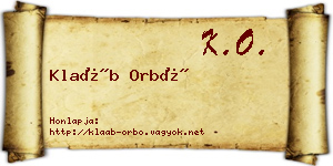 Klaáb Orbó névjegykártya